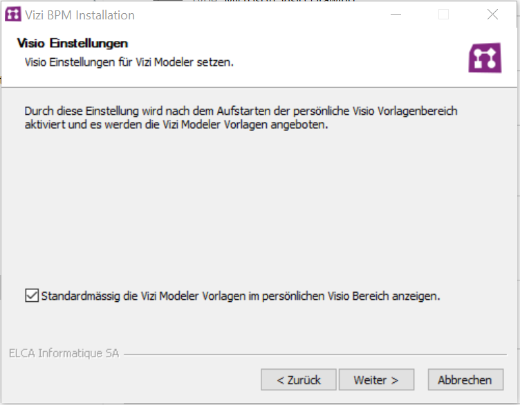 Abschluss der Installation